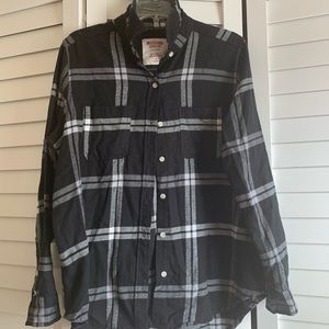 Black and white plaid button up